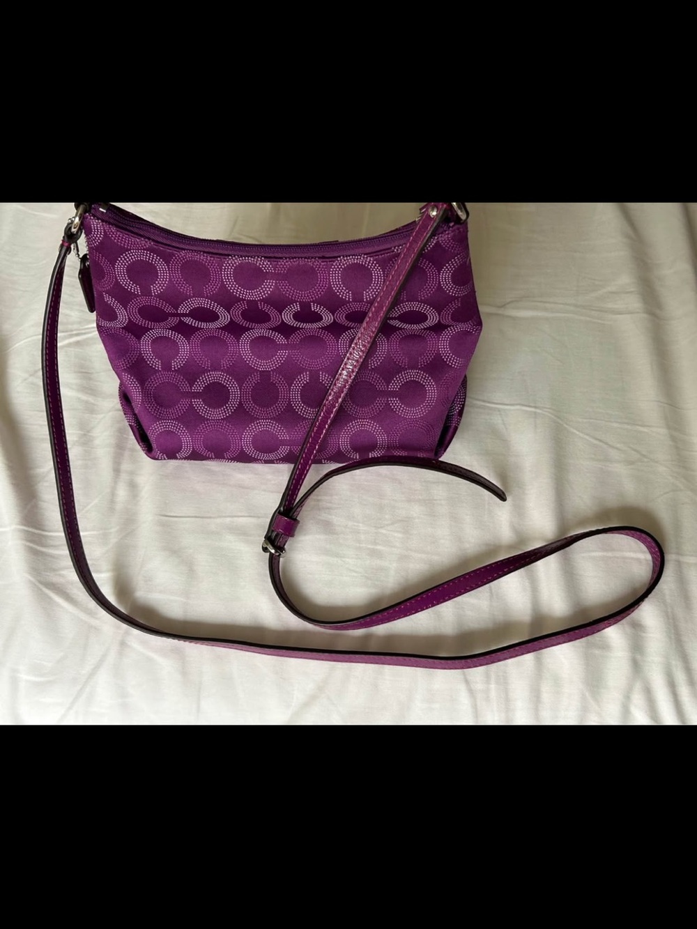 Coach Purple Signature Jacquard Crossbody Bag - Picture 3 of 6